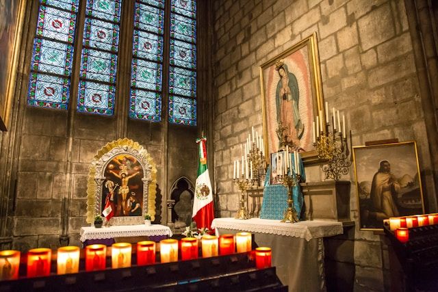 iglesia donde hay un cuadro de la Virgen de Guadalupe