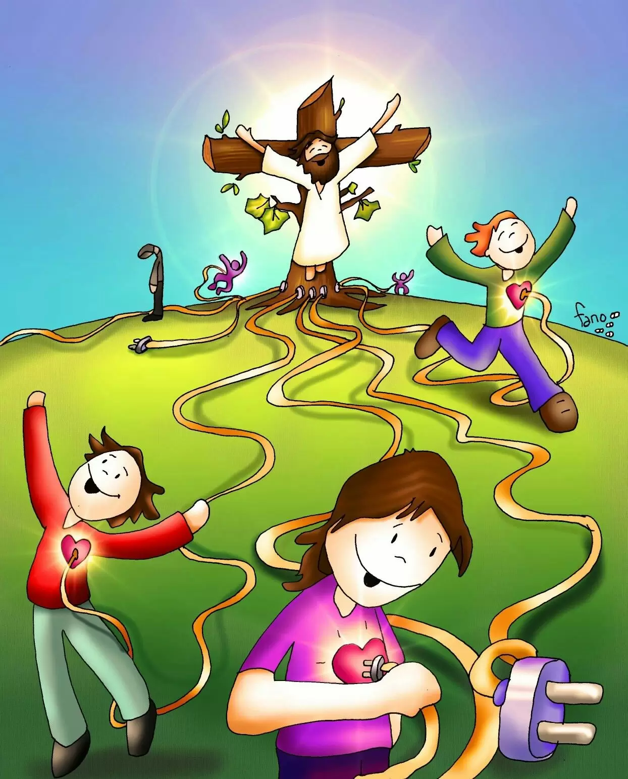 de la cruz de Jesús se desprende alegría para mucha gente